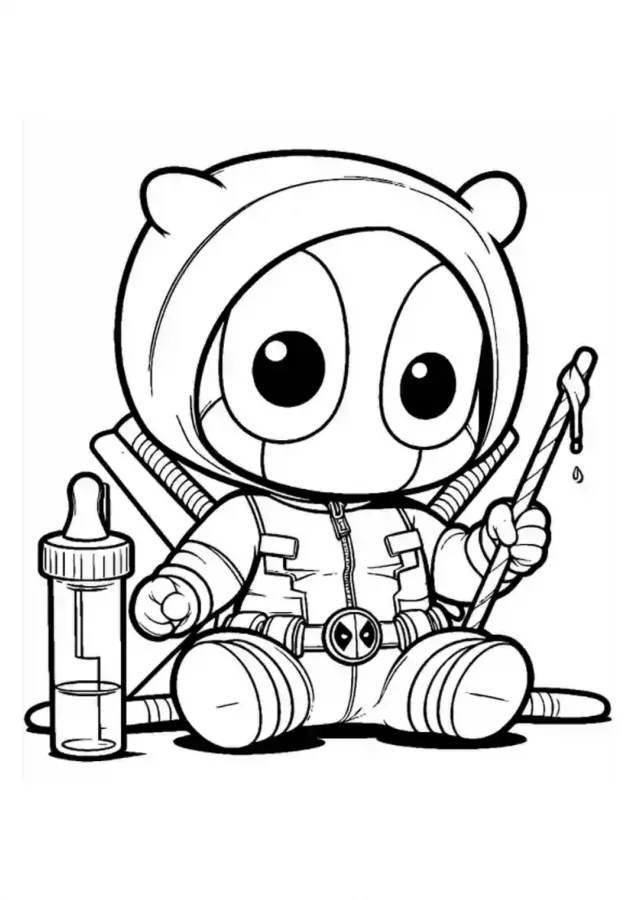Deadpool para imprimir e colorir