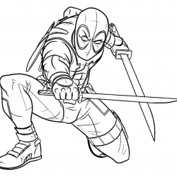 Deadpool para imprimir e colorir