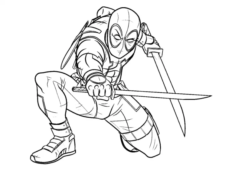 Deadpool para imprimir e colorir