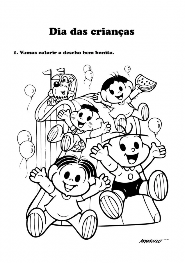 Dia das Crianças para imprimir e colorir