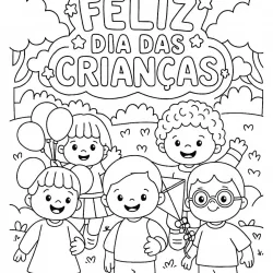 Dia das Crianças para imprimir e colorir