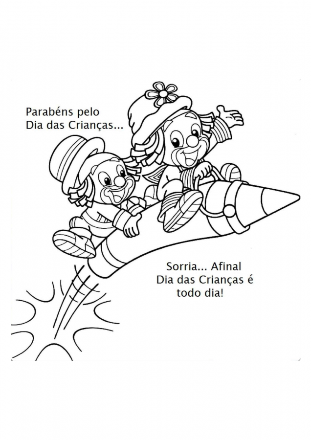 Dia das Crianças para imprimir e colorir