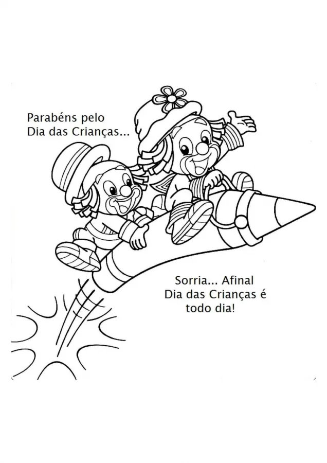 Dia das Crianças para imprimir e colorir