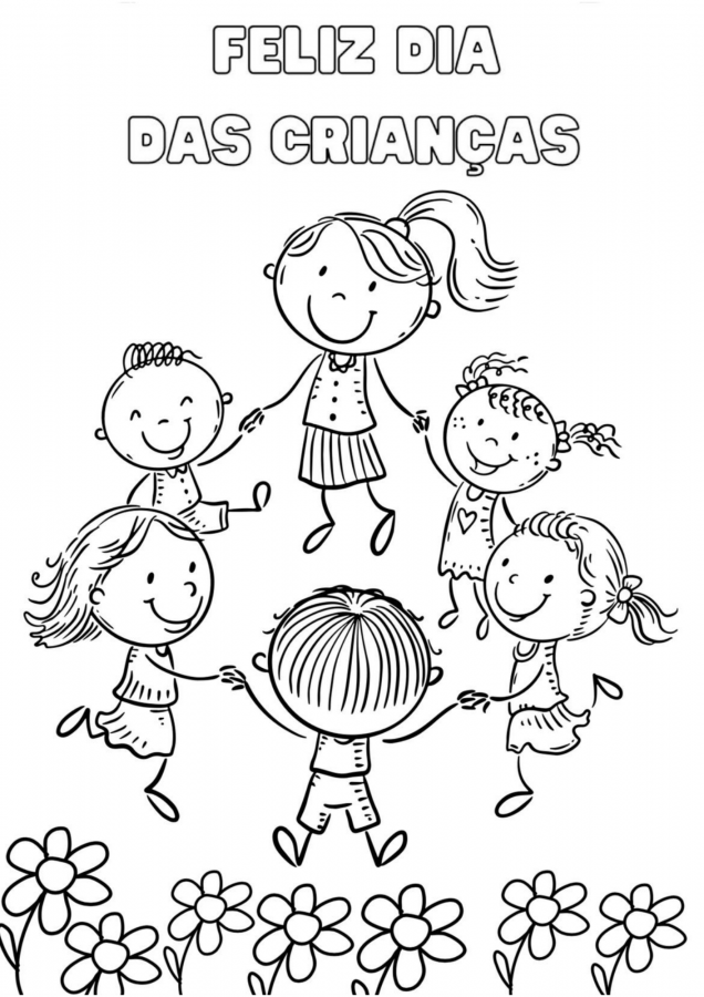 Dia das Crianças para imprimir e colorir