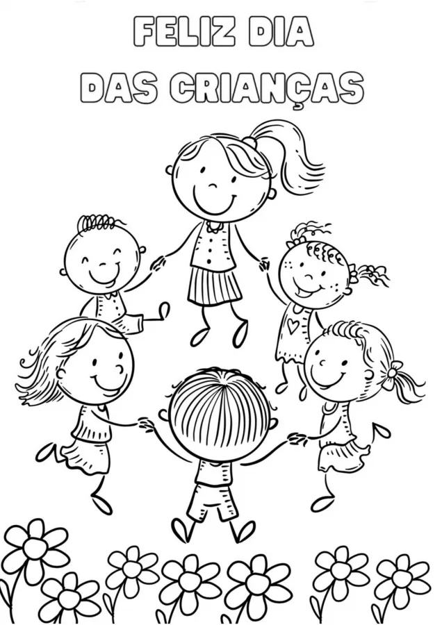 Dia das Crianças para imprimir e colorir