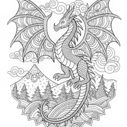 Dragão para imprimir e colorir