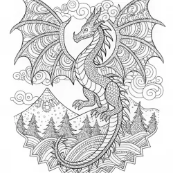 Dragão para imprimir e colorir