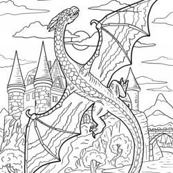 Dragão para imprimir e colorir