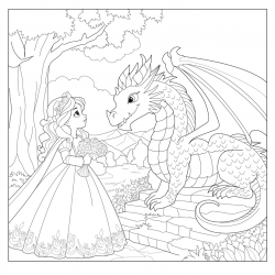 Dragão para imprimir e colorir