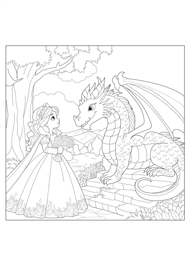 Dragão para imprimir e colorir