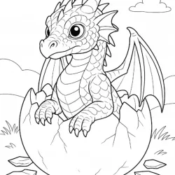 Dragão para imprimir e colorir