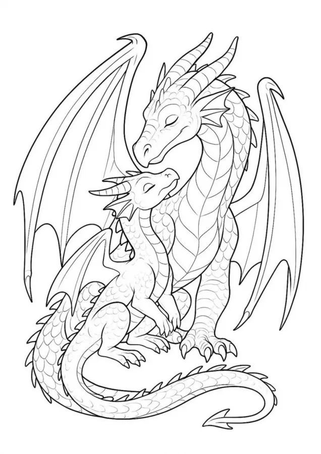 Dragão para imprimir e colorir