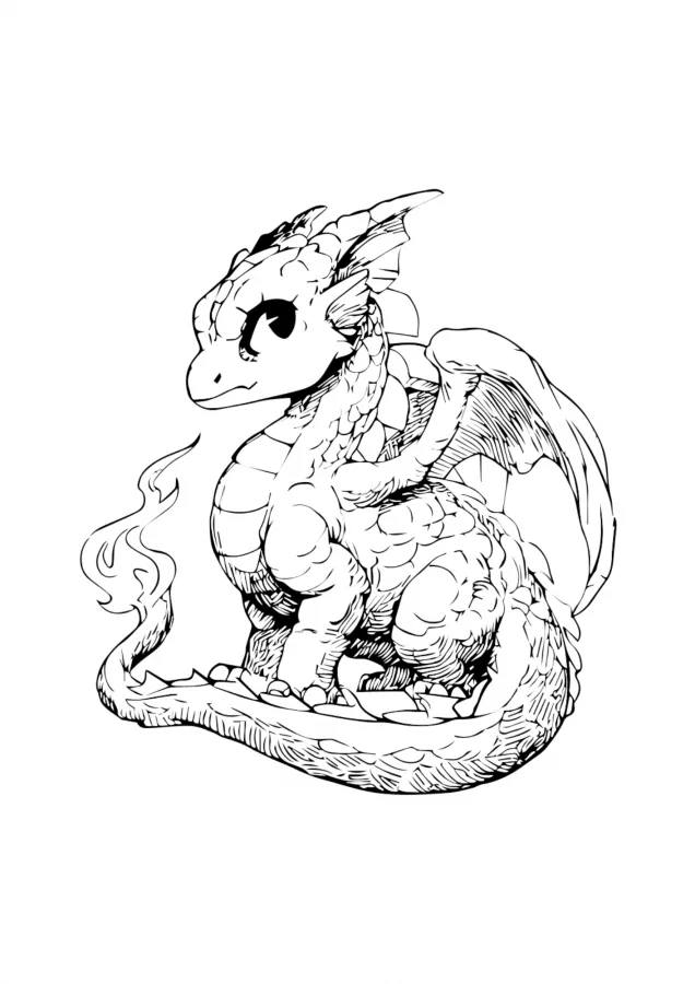 Dragão para imprimir e colorir