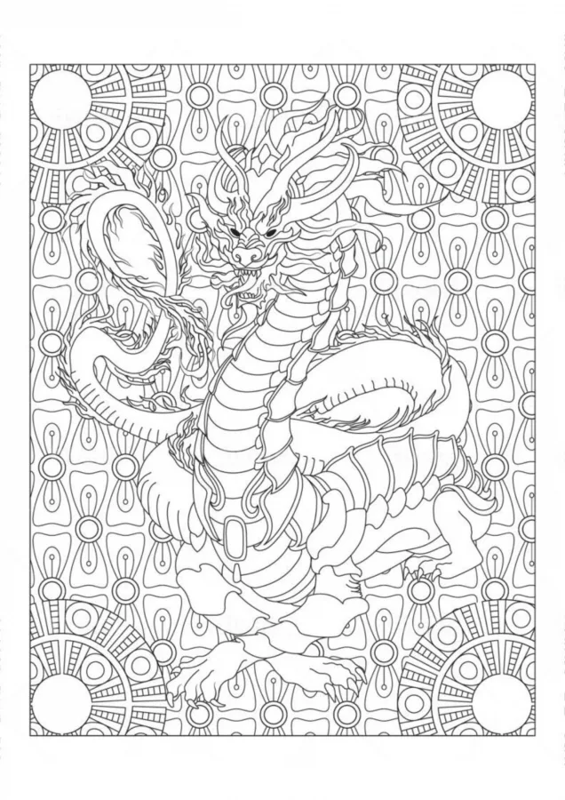 Dragão para imprimir e colorir