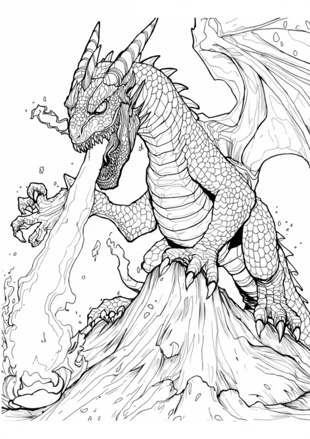 Dragão para imprimir e colorir