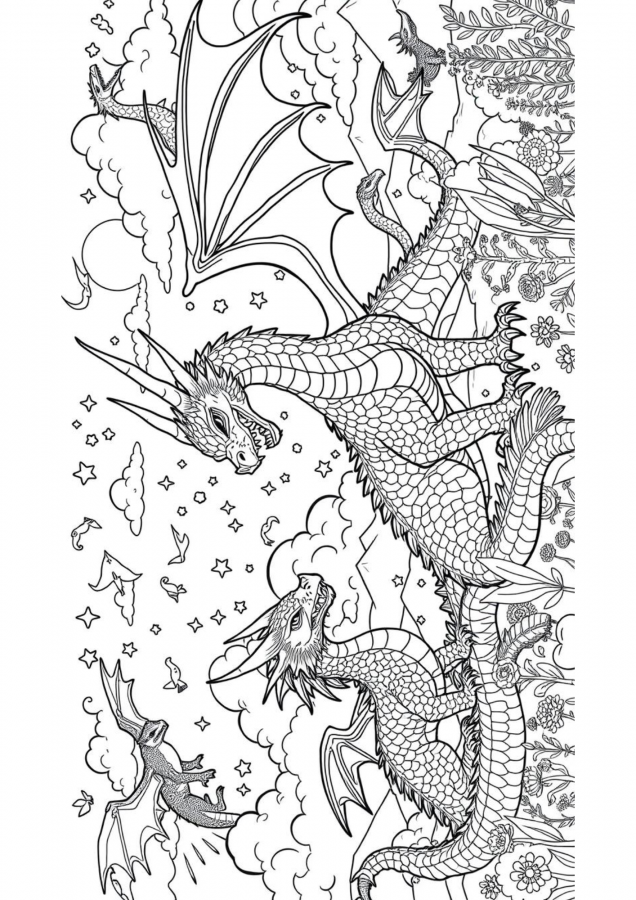 Dragão para imprimir e colorir