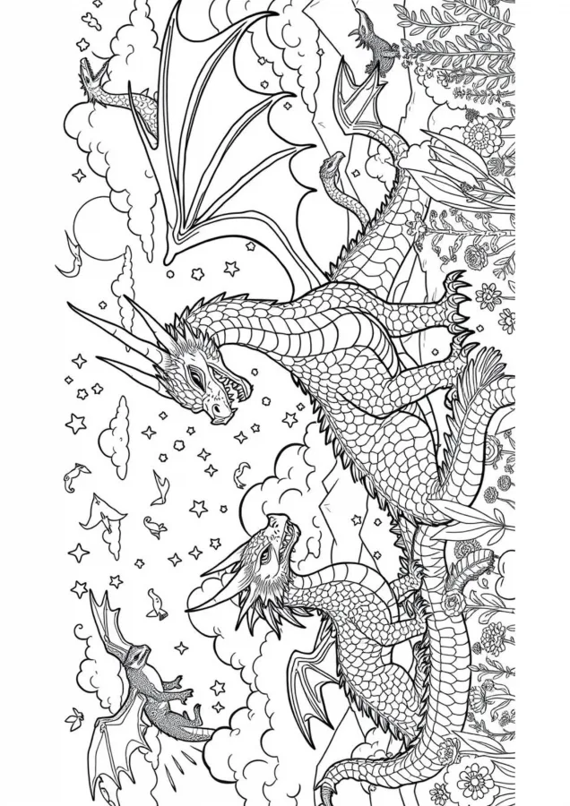 Dragão para imprimir e colorir