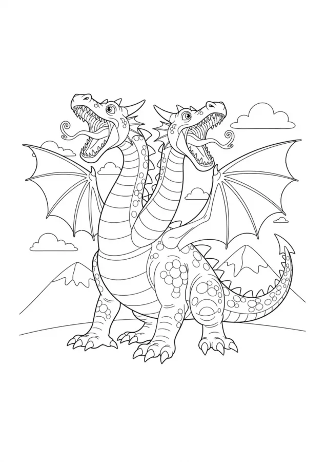 Dragão para imprimir e colorir
