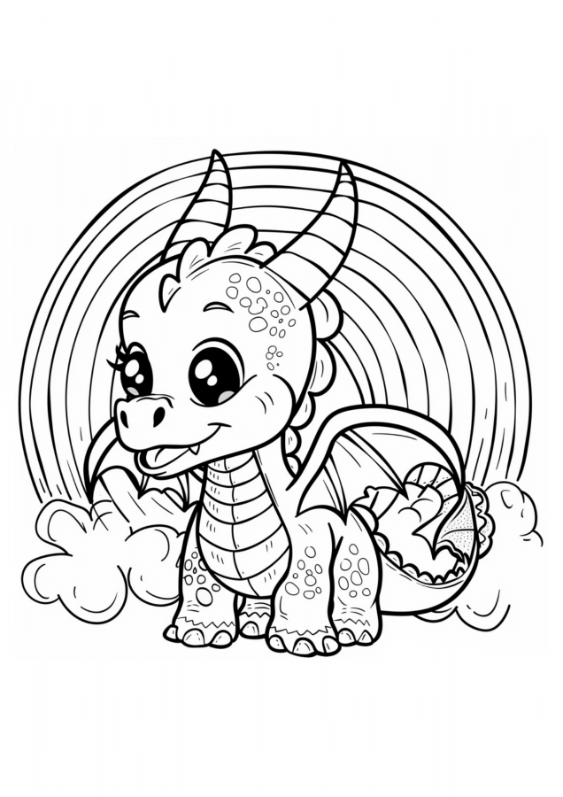Dragão para imprimir e colorir