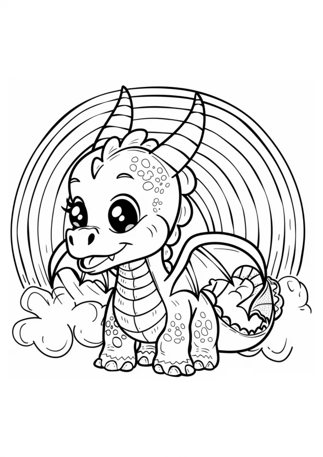 Dragão para imprimir e colorir