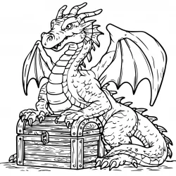 Dragão para imprimir e colorir