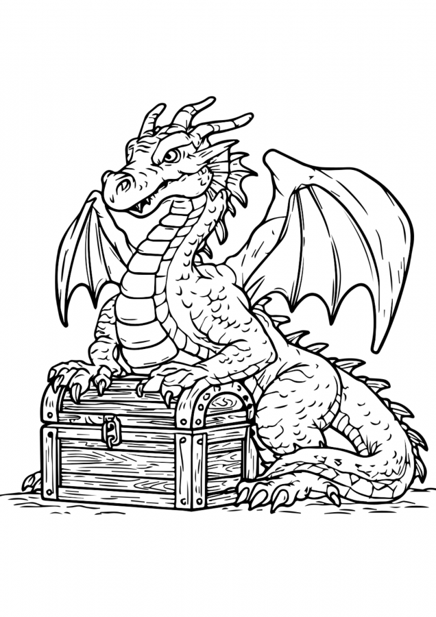 Dragão para imprimir e colorir