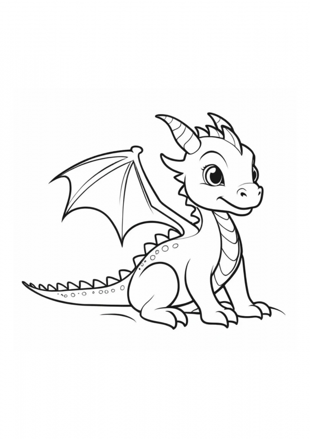 Dragão para imprimir e colorir