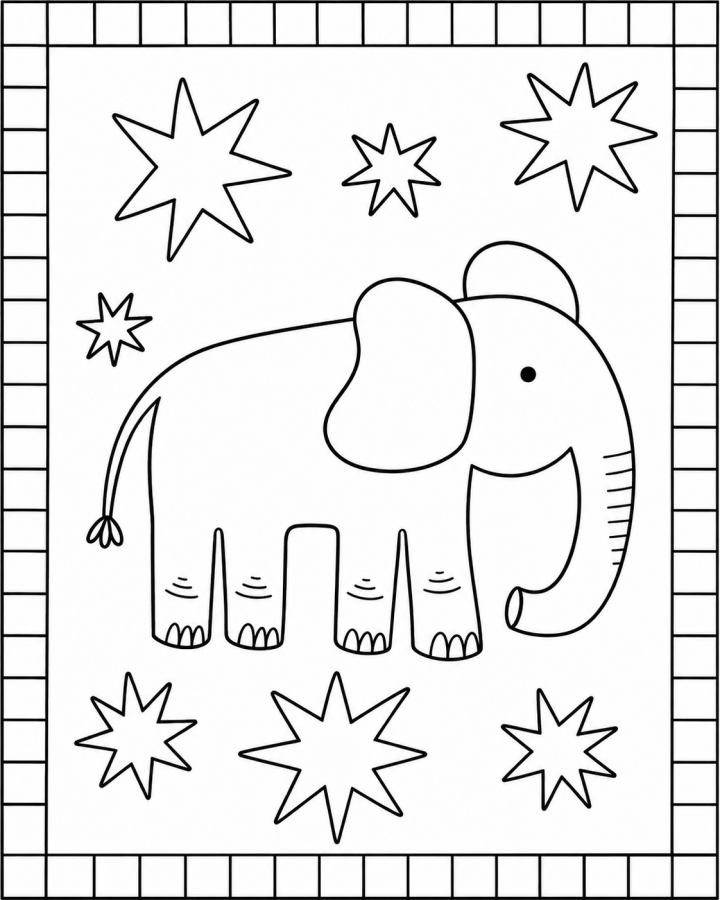 Elefante para imprimir e colorir