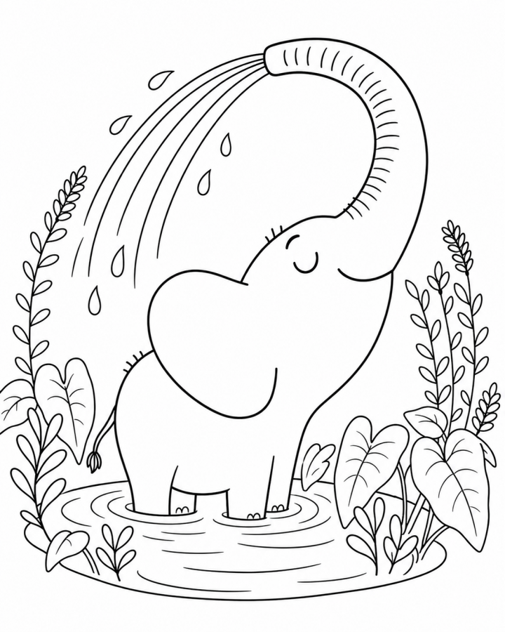 Elefante para imprimir e colorir