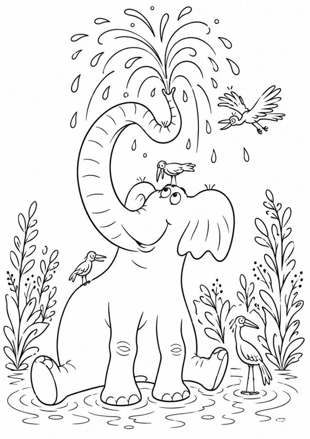 Elefante para imprimir e colorir