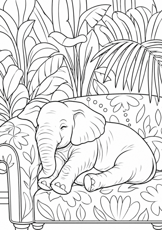 Elefante para imprimir e colorir
