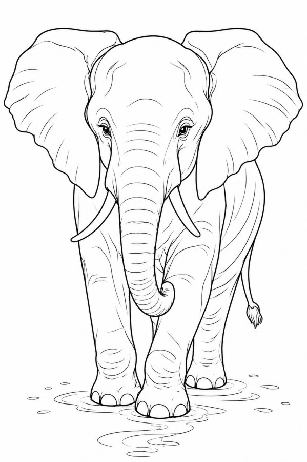 Elefante para imprimir e colorir