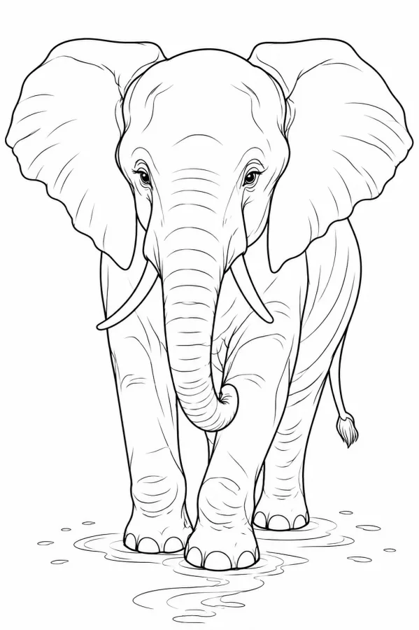 Elefante para imprimir e colorir