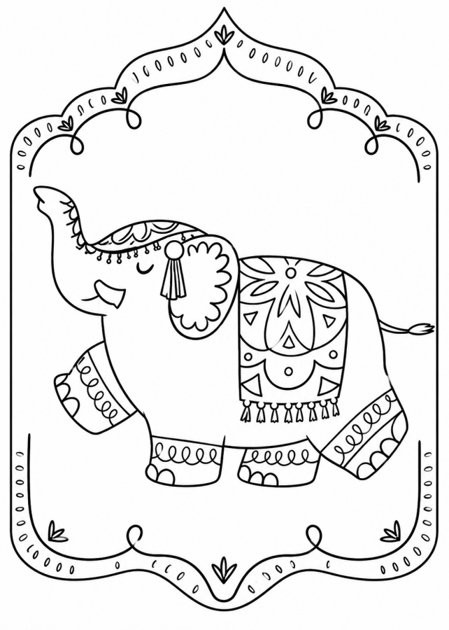 Elefante para imprimir e colorir
