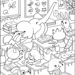 Escola para imprimir e colorir
