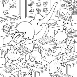 Escola para imprimir e colorir