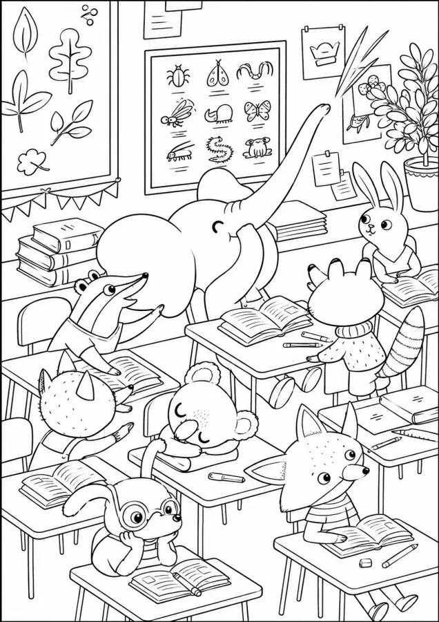 Escola para imprimir e colorir