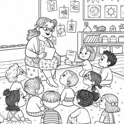 Escola para imprimir e colorir