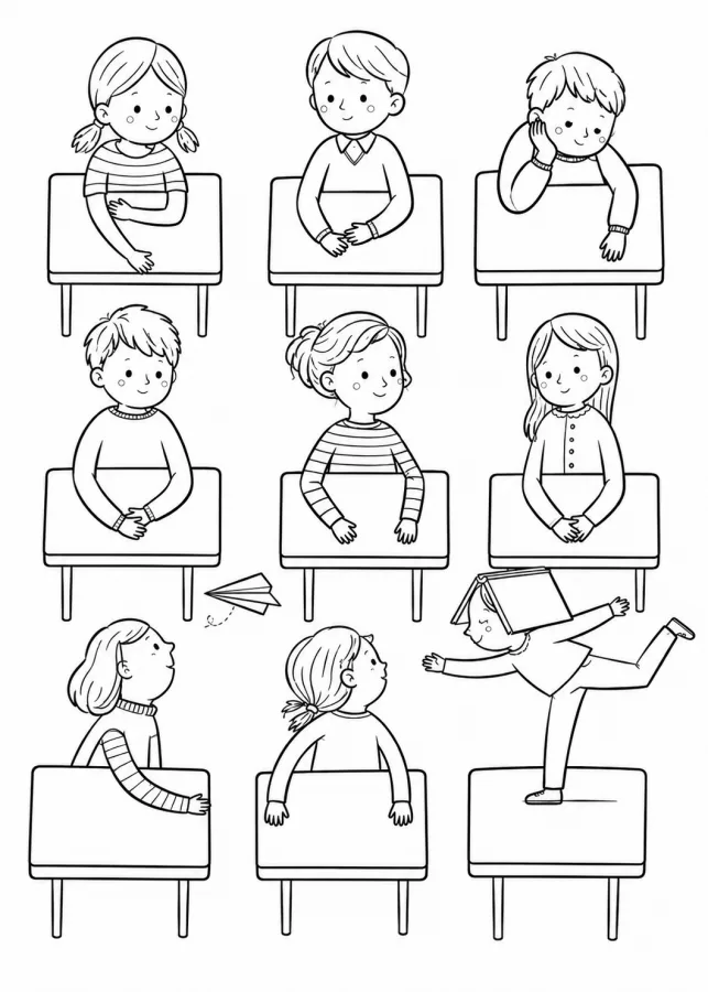 Escola para imprimir e colorir