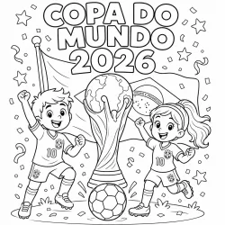 Copa do Mundo para imprimir e colorir