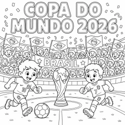 Copa do Mundo para imprimir e colorir