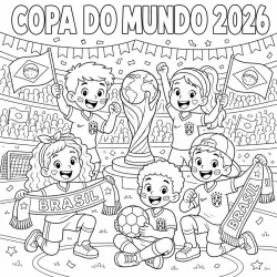 Copa do Mundo para imprimir e colorir