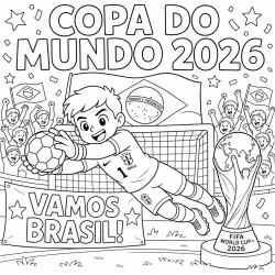 Copa do Mundo para imprimir e colorir