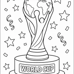 Copa do Mundo para imprimir e colorir