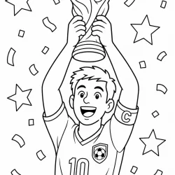 Copa do Mundo para imprimir e colorir