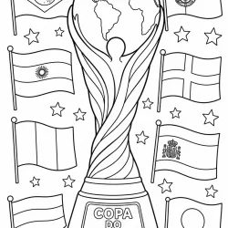Copa do Mundo para imprimir e colorir