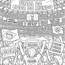 Copa do Mundo para imprimir e colorir