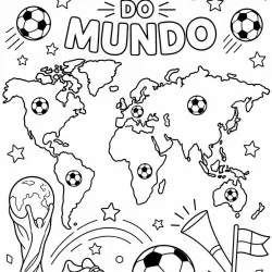 Copa do Mundo para imprimir e colorir