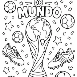 Copa do Mundo para imprimir e colorir