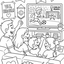 Copa do Mundo para imprimir e colorir